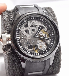 Invicta Men's 1848 Russian Diver Left Handed Mechanical Skeleton Black Watch