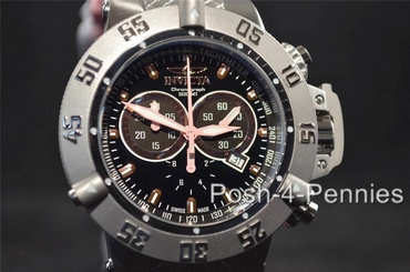 INVICTA MENS SUBAQUA NOMA III CHRONOGRAPH SILVER PINK SILICONE STRAP WATCH 14000