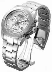 New Men's Invicta 17284 Speedway Reserve Swiss Chrono Silver Dial Steel Watch