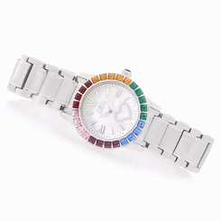 Invicta Women's Angel Quartz Colorful Crystal Accented SS Bracelet Watch
