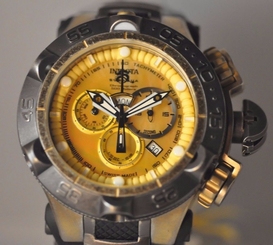 New Mens Invicta 18178 Subaqua NOMA V Chronograph Gold Tone MOP Dial Watch