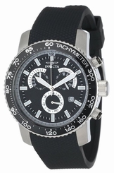 New Mens Invicta 11291 Swiss Chronograph Black Textured Dial Polyurethane Watch