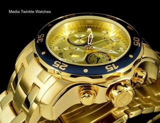 Invicta 48mm ProDiver Champagne Dial Chronograph 18K Gold Tone Bracelet Watch 886678130832