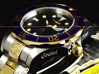 RARE Invicta Mens 300M Grand Diver Automatic TT Blue Dial Stainless Steel Watch