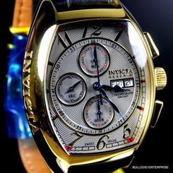 Invicta Reserve Tonneau Specialty Swiss Automatic Sellita SW500 Gold Plated New
