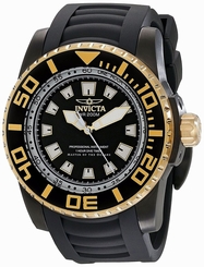 Invicta Mens Pro Diver Master Of The Oceans Gold Tone & Black Swiss Quartz Watch