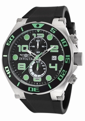 Invicta 15394 Men's Pro Diver Chronograph Black Polyurethane & Dial Watch