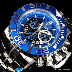 Invicta Sea Hunter III Blue 70mm Full Sized Steel Swiss Chronograph Watch New 886678231706
