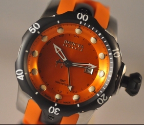 New Mens Rare Invicta 6590OR Venom Reserve Prototype Orange Rubber Strap Watch