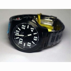 Invicta Specialty Quartz 3 Hand Black Dial Black Stainless Steel Men's Watch