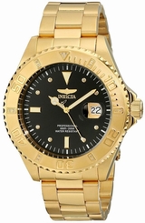 Invicta Men's WristWatch Pro Diver Gold Ion Plated Stainless Steel Analog Quartz