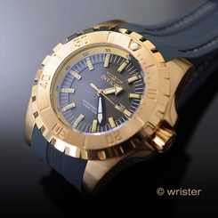 Invicta Pro Diver Gold IP Stitched Poly Strap Charcoal Gray Dial 52mm Mens Watch