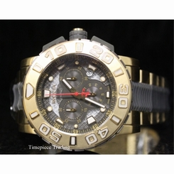 Invicta Reserve Chrono Quartz 18k Gold-Plated TT Gray Polyurethane Mens Watch