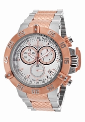 New Invicta 15950 Mens Subaqua Chronograph Two-Tone Silver RoseTone Dial Watch