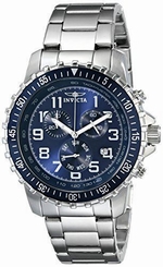 Invicta Men''s 6621 II Collection Chronograph Stainless Steel Blue Dial Watch