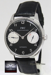 IWC Portugieser 2000 7 Days Stainless Steel Black Dial Watch Box/Papers 5000