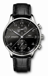 New IWC Portuguese Chronograph Automatic Black Dial 40.9mm Watch IW371447 7640127776940