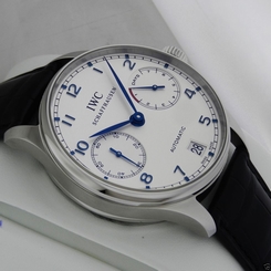 IWC Portuguese Auto Chronograph 7 Day Power Reserve Leather IW500107 Ret: $13600 7640127771617
