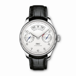 NEW IWC Portugieser Annual Calendar Silver Dial Steel 44.2mm Mens Watch IW503501
