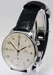 IWC 3714 Portuguese Chronograph Steel Watch & Deployant Buckle IW371401