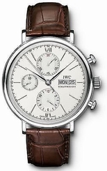 IWC Portofino Chronograph 42mm Steel/Leather Men's Watch IW391007 7640127776353
