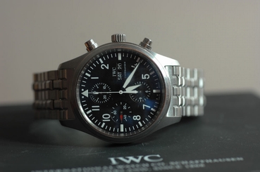 IWC Classic Pilot Day Date Steel Chronograph Flieger IW3717-04 Box/Papers