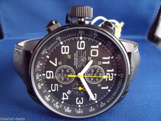 Invicta Men's Black Stainless Steel Lefty Force Chronograph Leather Watch