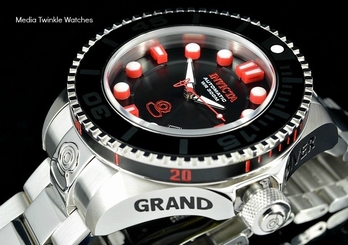 Invicta 47mm Grand Diver 2 Gen II Automatic Black Dial Red Accent Bracelet Watch