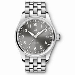 NEW IWC Pilot Steel Automatic 36mm Slate Grey Dial Mens Watch IW324002