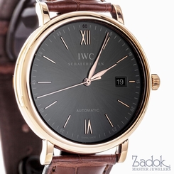 IWC Portofino Automatic 18k Red Gold Case Grey Dial Men's 40mm Watch IW356511