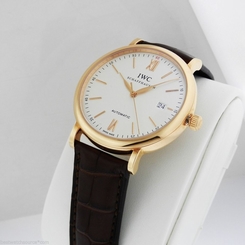 IWC Portofino Automatic 18kt Rose Gold Brown Alligator IW356504 Ret: $11,400 7640127775455
