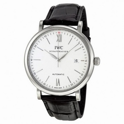 IWC MEN'S PORTOFINO 40MM LEATHER BAND STEEL CASE AUTOMATIC WATCH IW356501