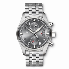  NEW IWC Pilots Watch Spitfire Chronograph Dark Grey Dial Steel 43mm IW387804