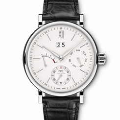 NEW IWC Portofino Hand Wound Day and Date Silver Dial Steel Watch 45mm IW516201