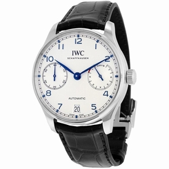 IWC MEN'S 42MM ALLIGATOR LEATHER BAND STEEL CASE AUTOMATIC WATCH IW500705