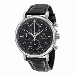 IWC MEN'S PORTOFINO 42MM LEATHER BAND STEEL CASE AUTOMATIC WATCH IW391008