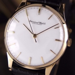 Authentic IWC Schaffhausen White Dial 18K Solid Gold Case Manual Mens Watch