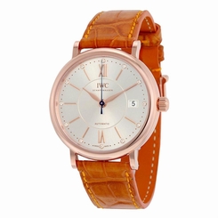 IWC UNISEX PORTOFINO 37MM LEATHER BAND STEEL CASE AUTOMATIC WATCH IW458105