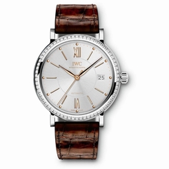 IWC UNISEX PORTOFINO 37MM LEATHER BAND STEEL CASE AUTOMATIC WATCH IW458103