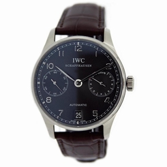 IWC MEN'S 42MM BROWN LEATHER BAND WHITE GOLD CASE AUTOMATIC WATCH IW500106