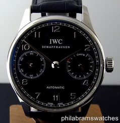 IWC Portuguese Automatic 7 Days Power Reserve IW500109 Stainless Steel Black B&P 7640127771624