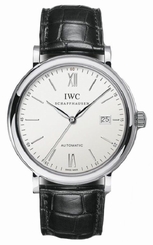 NEW IWC Portofino Luxury Silver Dial Steel Leather Band Watch 40mm Men's IW56501 7640127775424