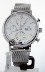 IWC Portofino Chronograph Silver on Bracelet 3910-09 IW391009 683498407553