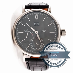 IWC Portofino IW5161-01 Manual 45mm White Gold Strap Watch Date Power Reserve