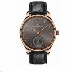 IWC MEN'S PORTUGIESER 44MM BLACK LEATHER BAND AUTOMATIC ANALOG WATCH IW545406