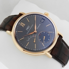 IWC Portofino Hand Wound Eight Days 45mm IW510104 18kt RG Grey Dial Ret: $18,800