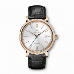 IWC MEN'S INGENIEUR 40MM BLACK LEATHER BAND AUTOMATIC ANALOG WATCH IW356515