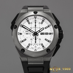 IWC INGENIEUR DOUBLE CHRONOGRAPH 45 MM REF. 386501 TITANIUM BOX & PAPER