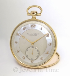 International Watch Co. IWC 14k Yellow Gold MOP Vintage Mens Pocket Watch