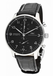 IWC IW371447 Portuguese Automatic Chronograph Black Leather Men Watch 7640127776940